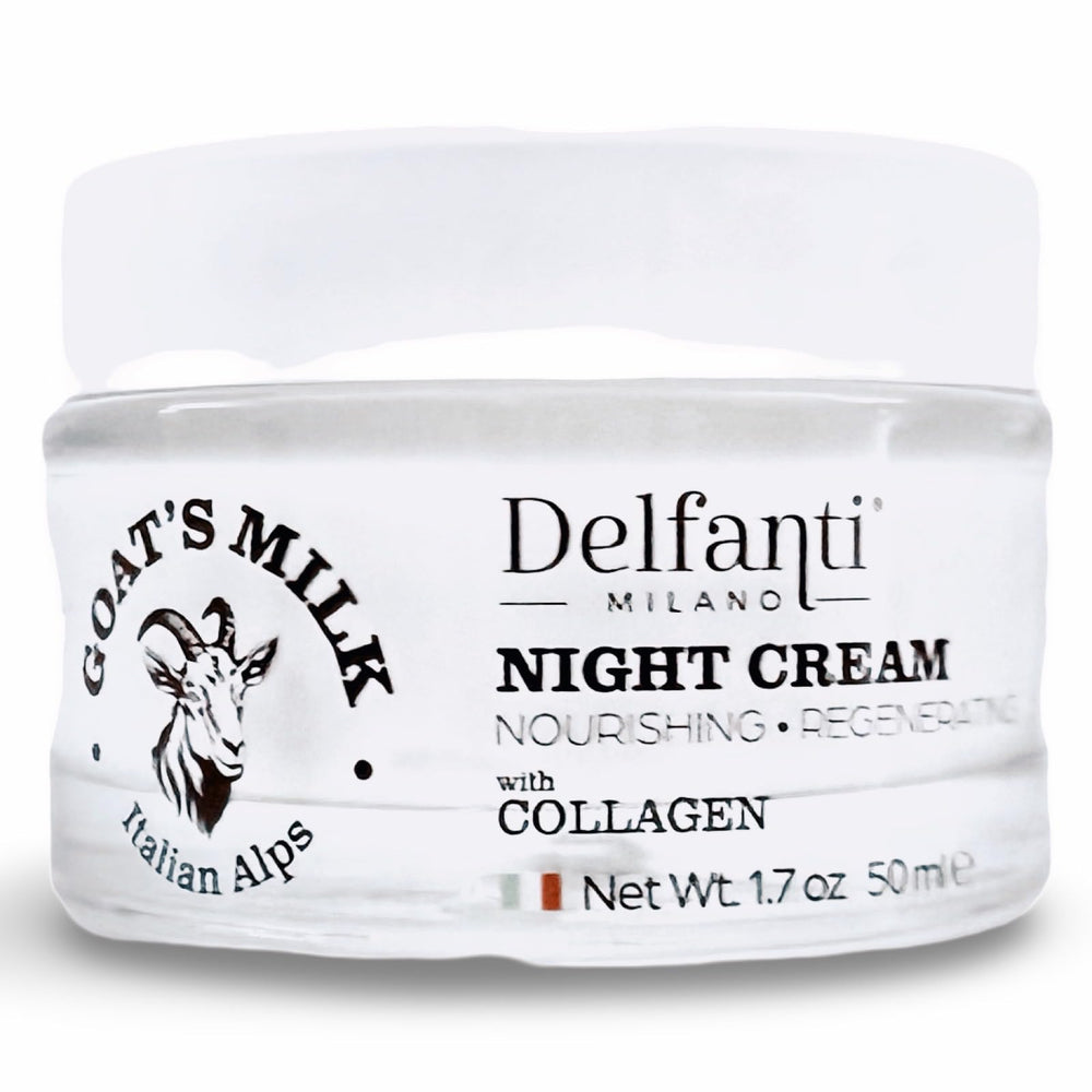 Crème nocturne Delfanti-Milano au lait de chèvre et collagène pour l'hydratation et revitalisation