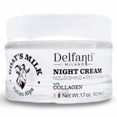 Crème nocturne Delfanti-Milano au lait de chèvre et collagène pour l'hydratation et revitalisation