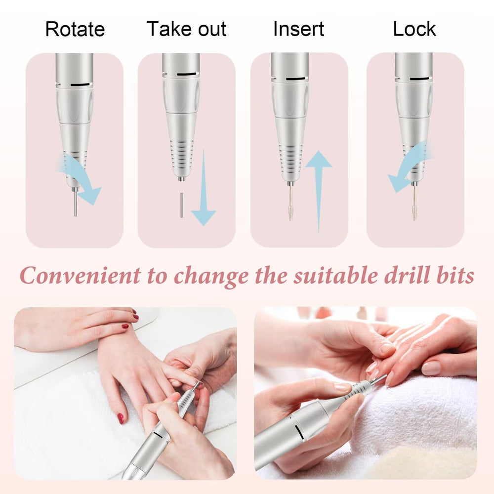 Câble de recharge rétractable DELIFO ponceuse d’ongles pour rangement facile.