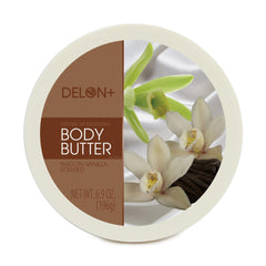 DELON crème corps vanille, texture riche pour nourrir en profondeur.