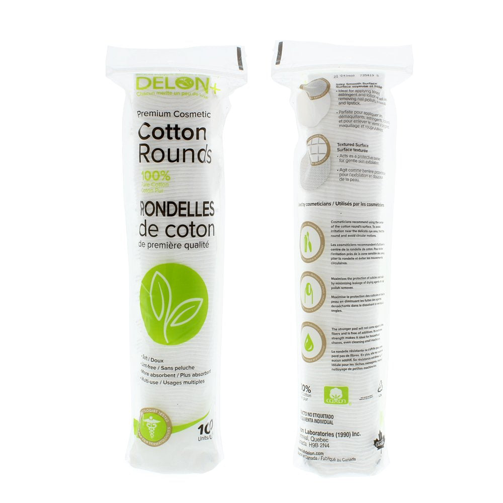 Disques coton DELON visage démaquillage doux adapté peau sensible.