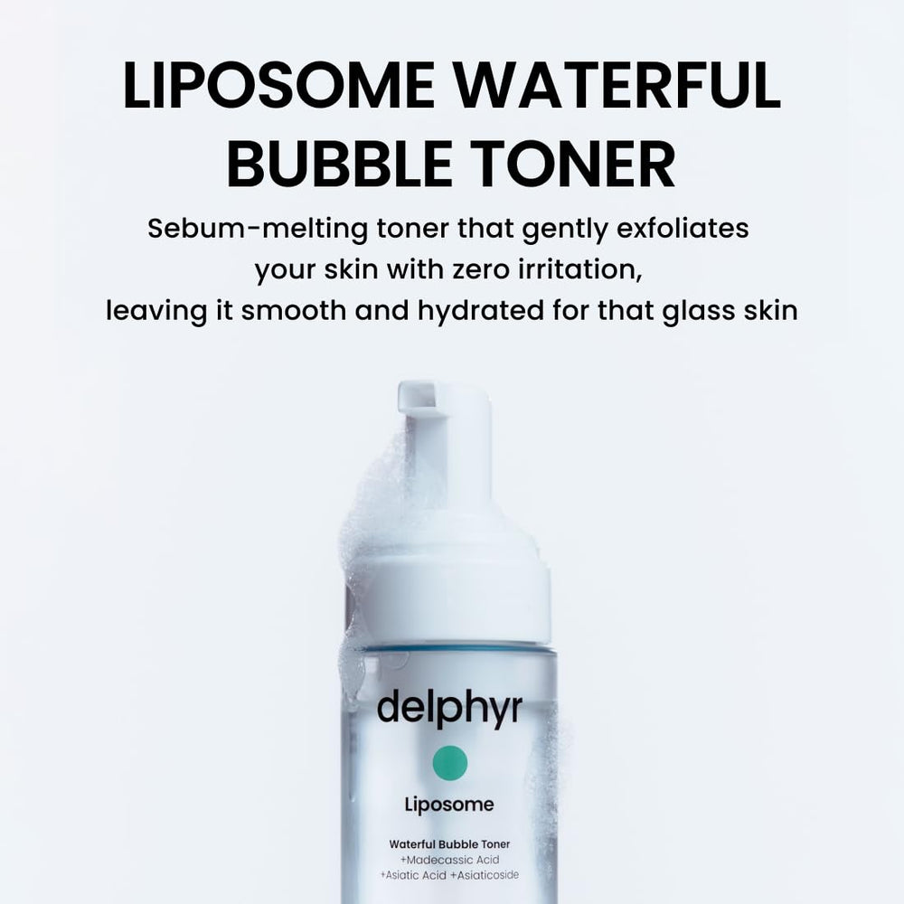 Texture mousse légère du Delphyr Liposome Waterful Bubble Serum sur la peau.