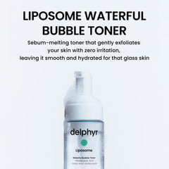 Texture mousse légère du Delphyr Liposome Waterful Bubble Serum sur la peau.