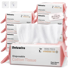 Deluwire mouchoirs secs visage 10 pack, texture douce et absorbante