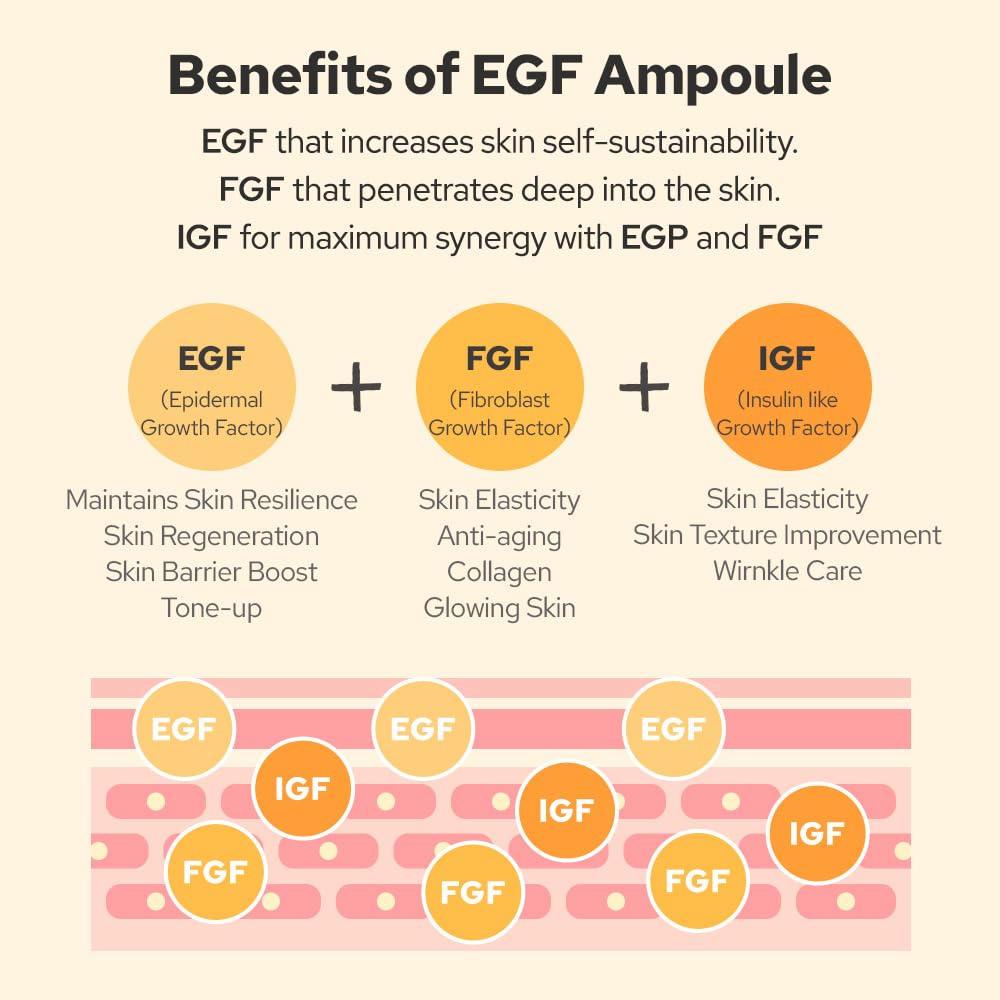 De:maf EGF Peptide Ampoule - application visage, apaise et ravive l'éclat