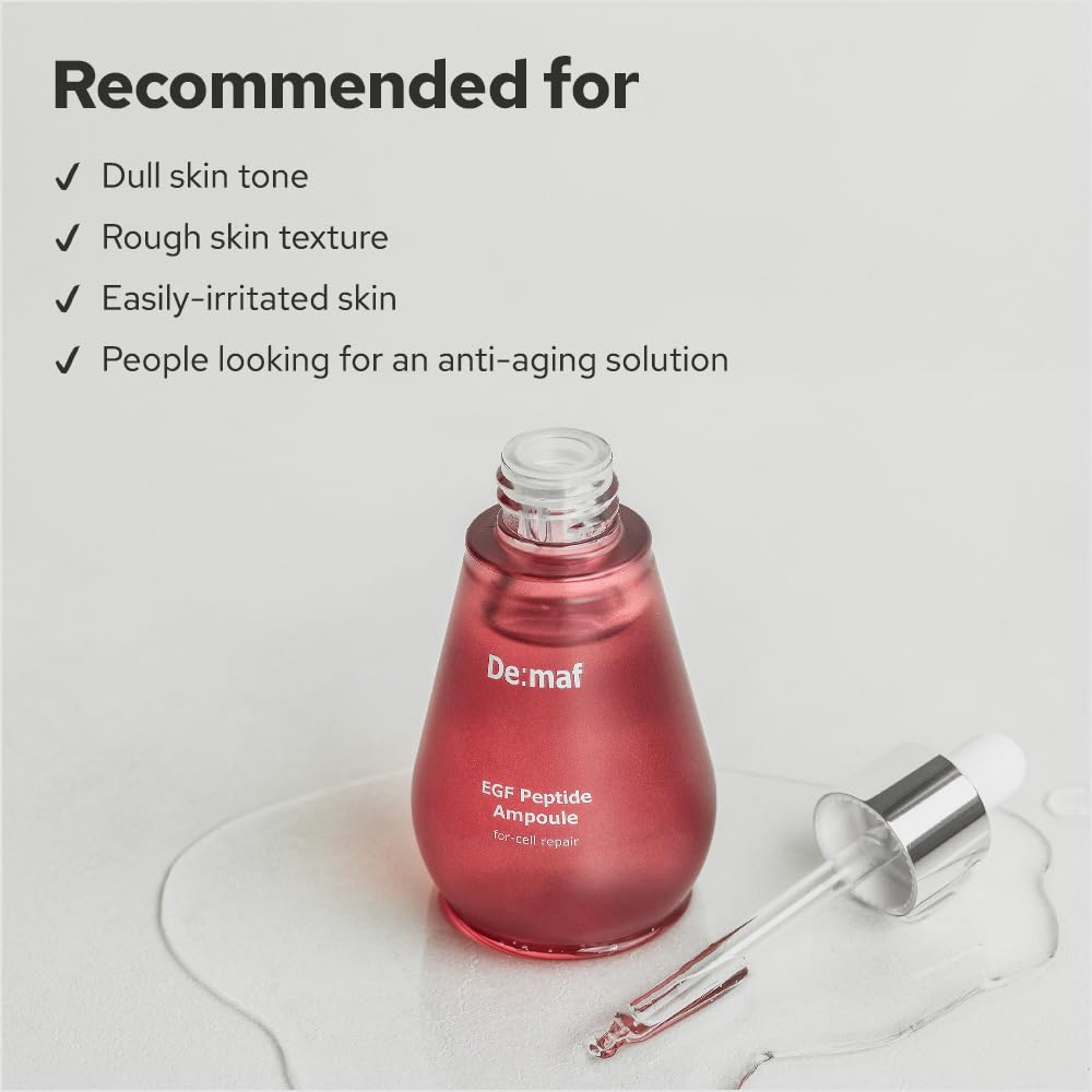 De:maf EGF Peptide Ampoule - flacon pratique, absorption rapide pour routine efficace