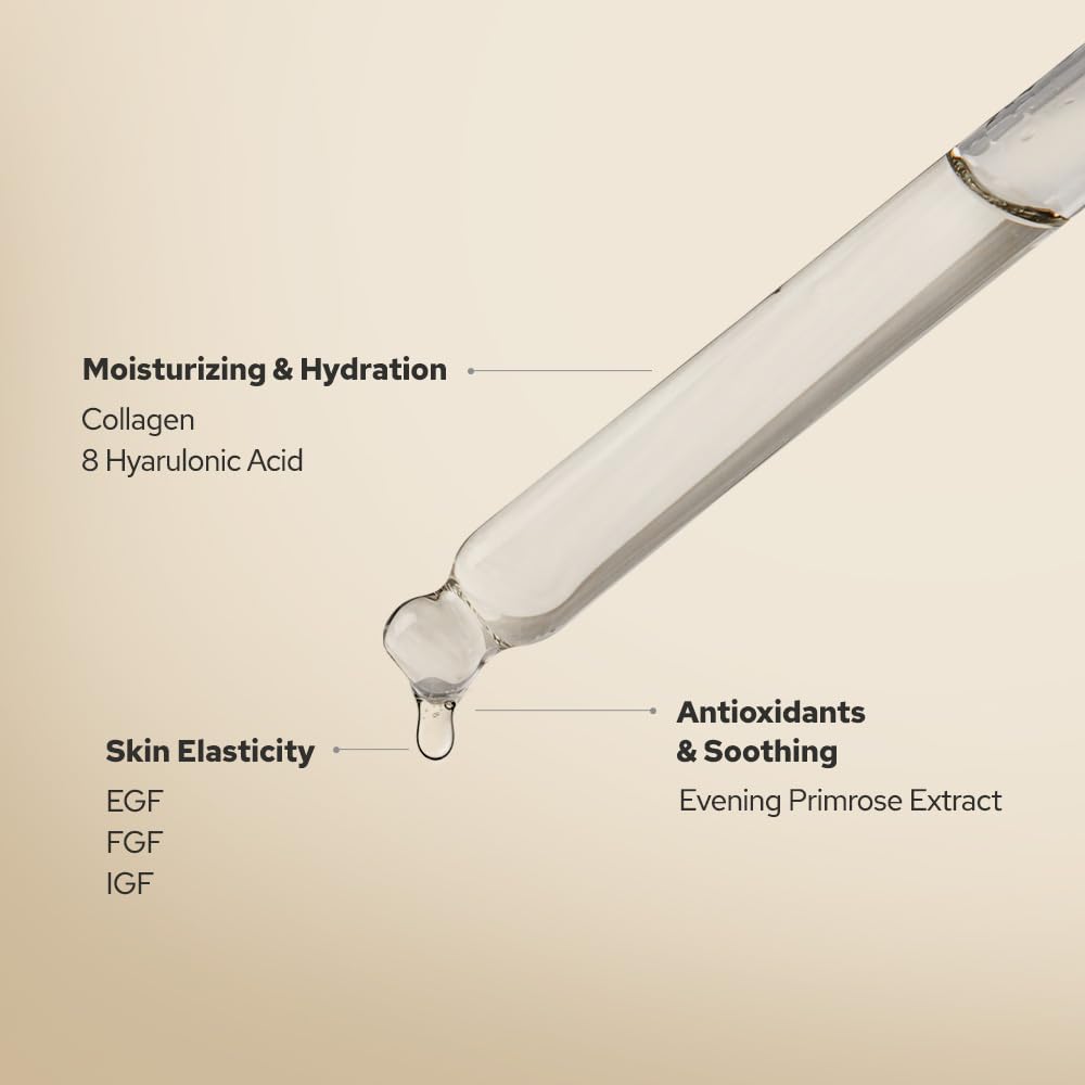 De:maf EGF Peptide Ampoule - ingrédients clés, collagène et acide hyaluronique pour hydratation