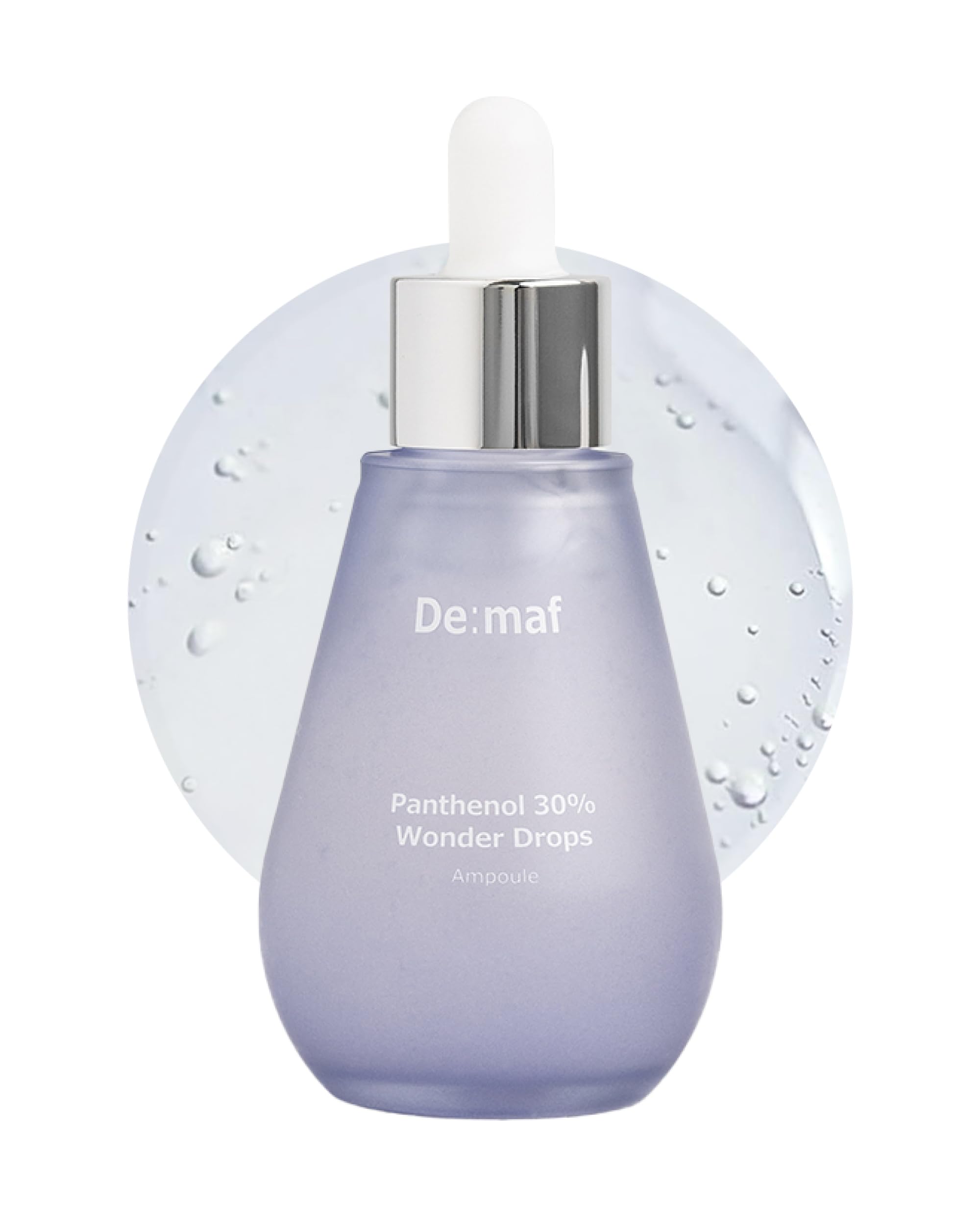 De:maf Panthenol 30% Wonder Drops Ampoule, zoom sur l'ampoule et l'apaisement rapide.