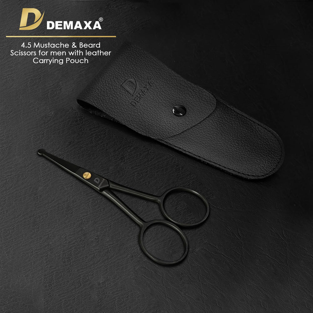 DEMAXA ciseaux barbe à pointe ronde pour tailler proprement et éviter les irritations.