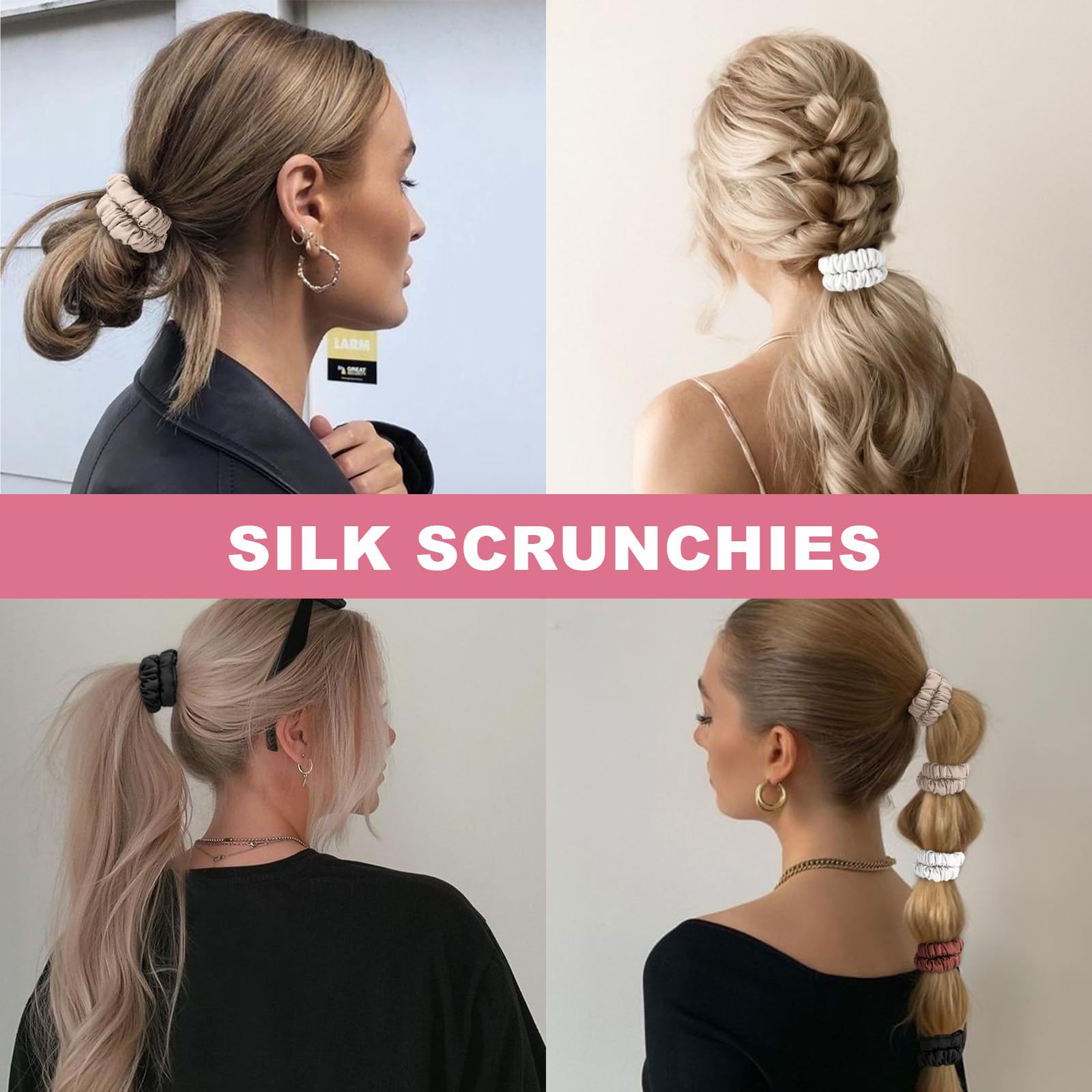 DEMAZALO boîte cadeau scrunchies en soie pratique