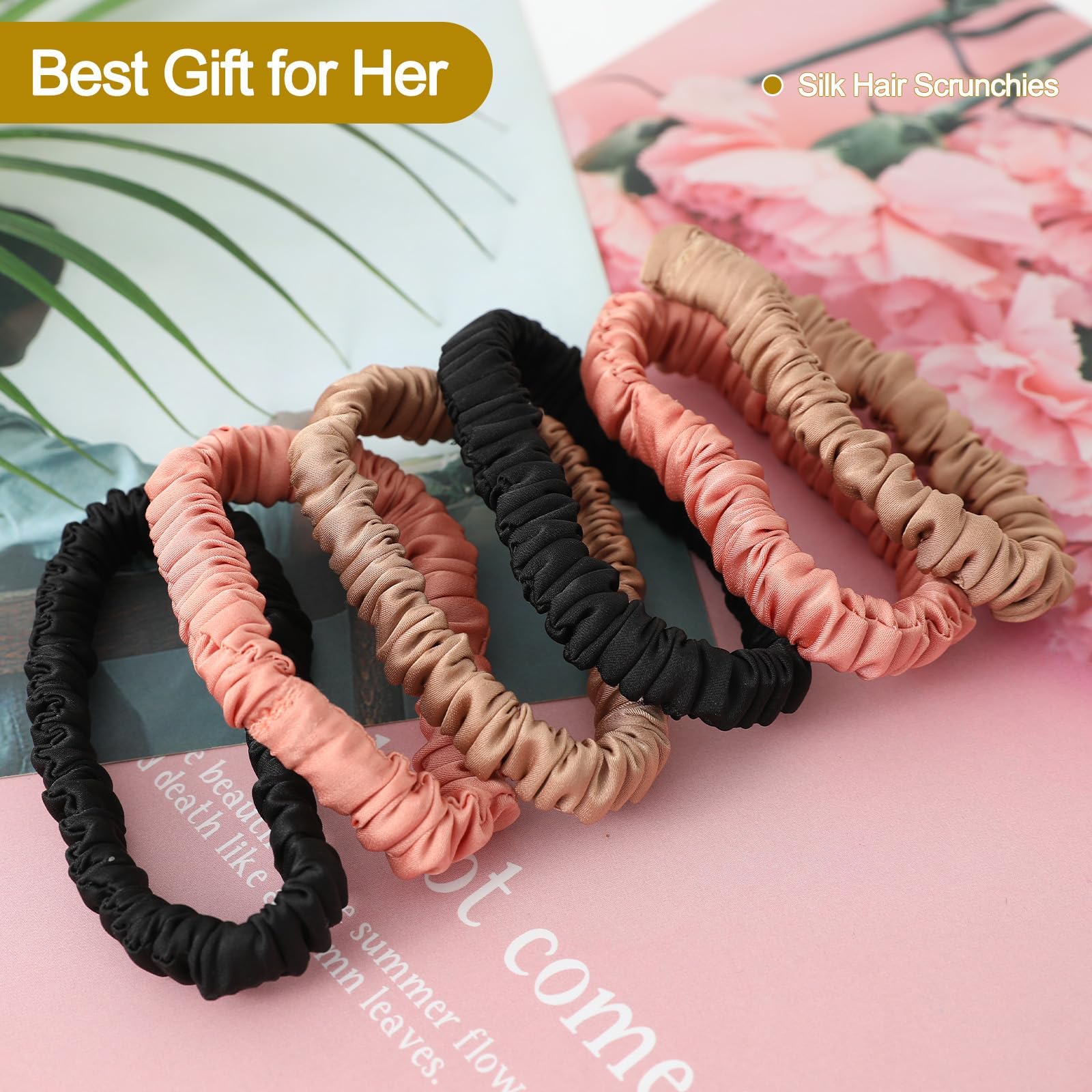 DEMAZALO scrunchie soie 22 momme dans un coffret cadeau élégant