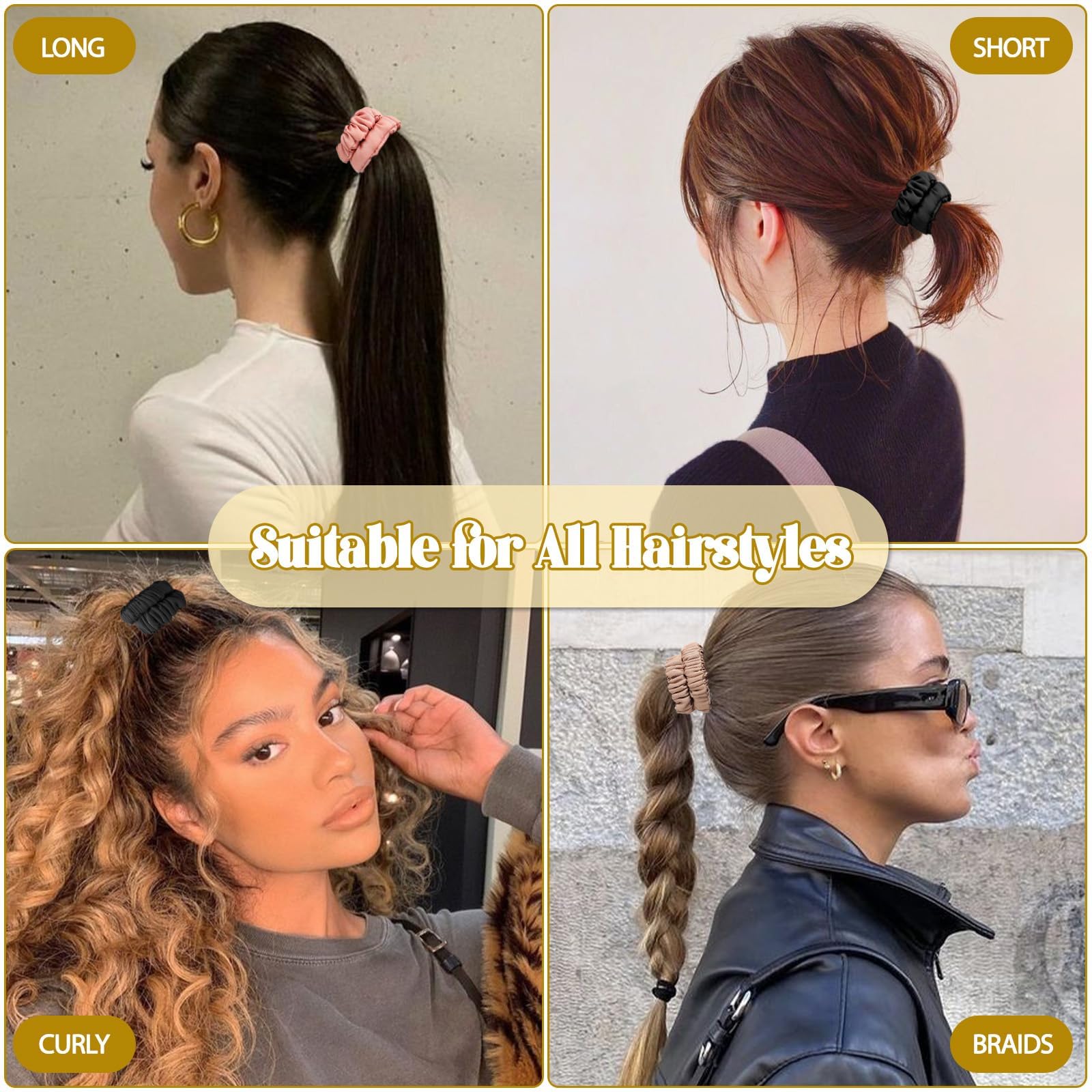 DEMAZALO scrunchie café brun 22 momme neutre et polyvalente