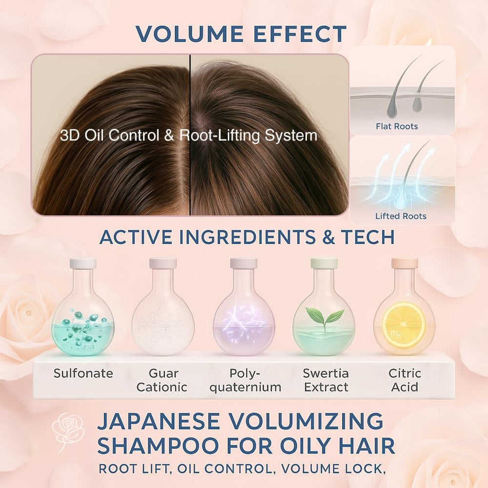 DEMIKI Shampooing volume, cheveux plus volumineux et moins de frisottis.