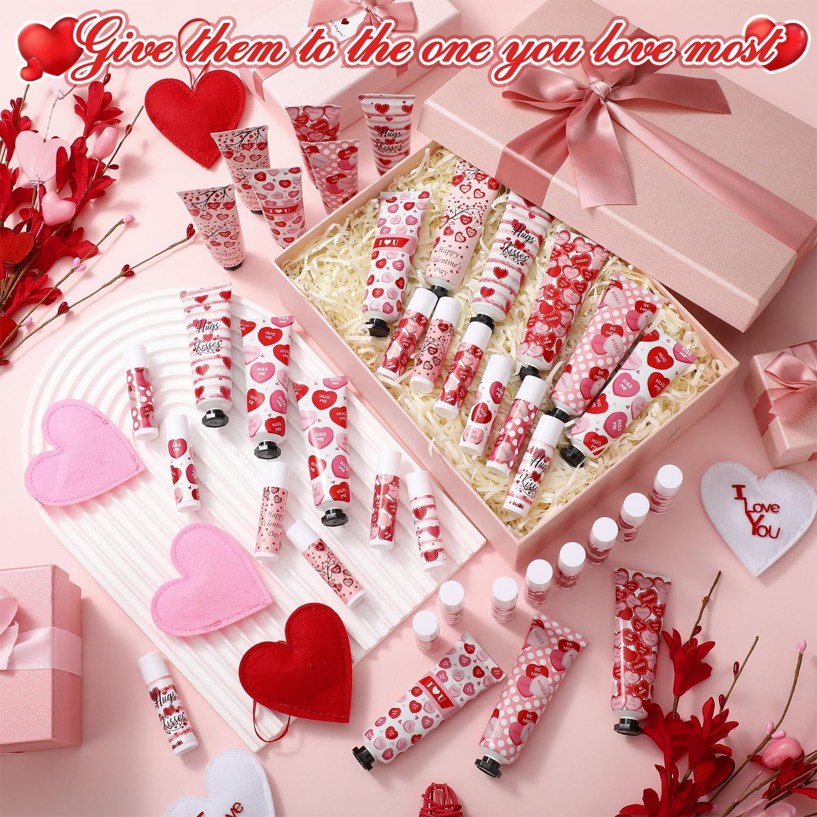 Etui cadeau Demissle Valentine avec motifs coeurs rouges.