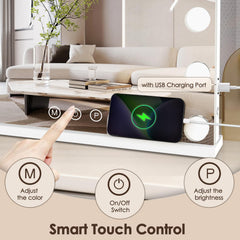 DenCert miroir avec port USB intégré pour charger smartphone pendant la mise en beauté