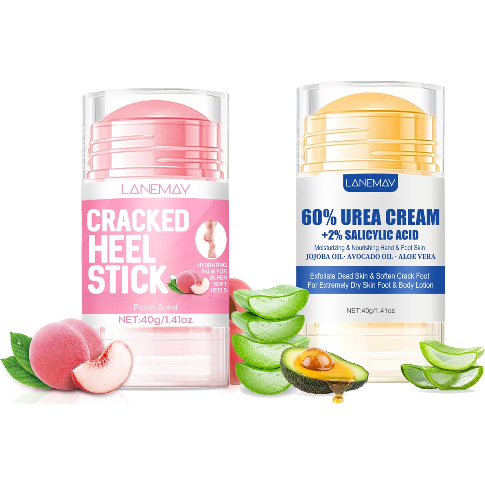 DENESTUP Crème urée 60% pour pieds et talons craqués, hydratation durable.