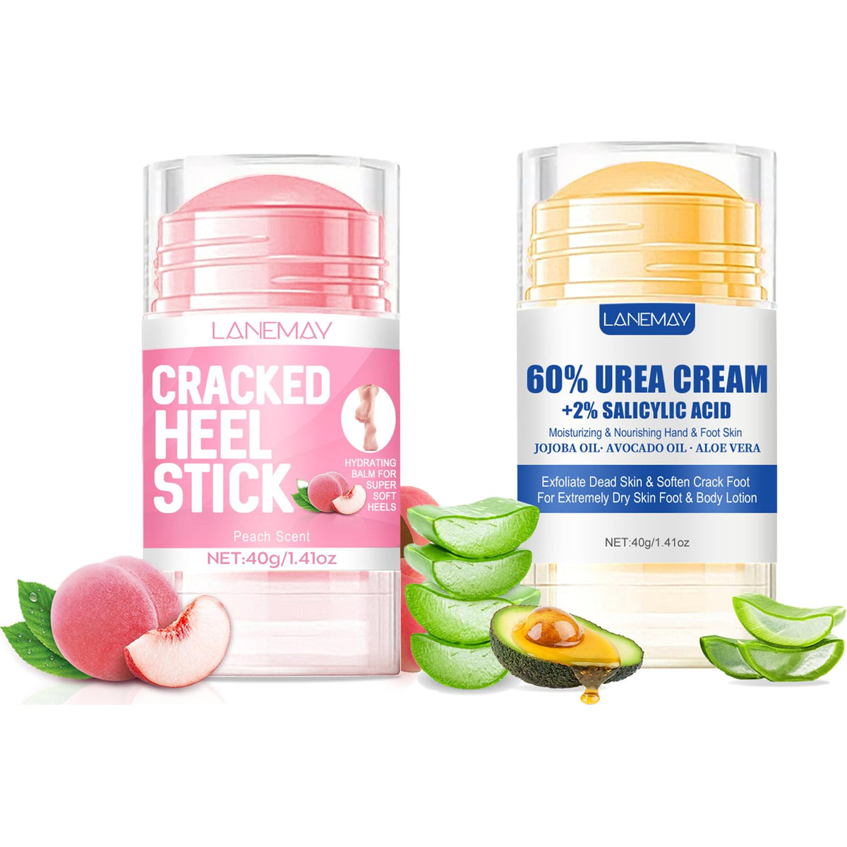 DENESTUP Crème urée 60% pour pieds et talons craqués, hydratation durable.