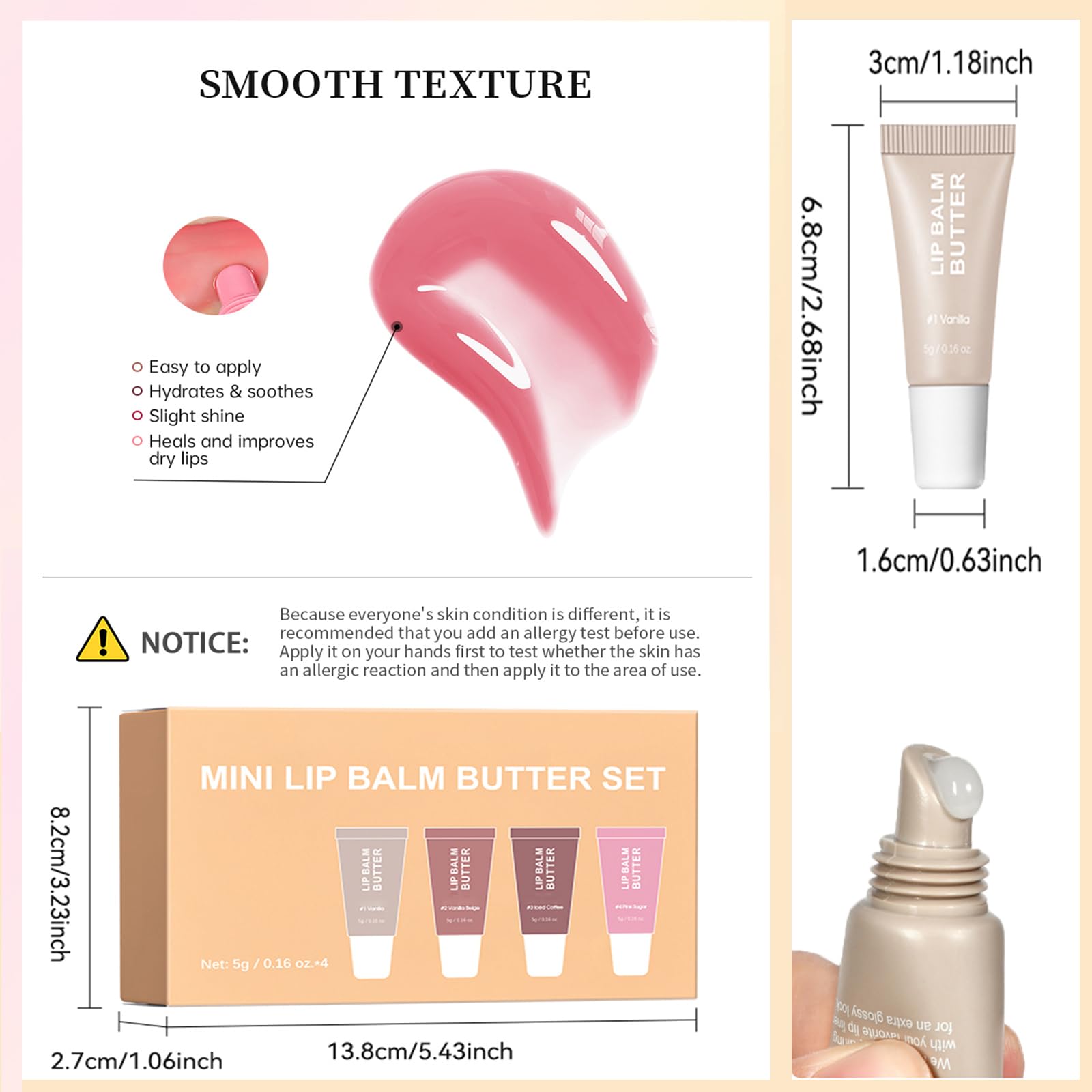 DENESTUP gloss sucre emballage compact idéal pour sac à main.