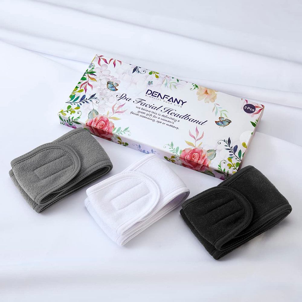 Denfany Bandeau Spa, microfibre douce, maintien cheveux lors du soin.