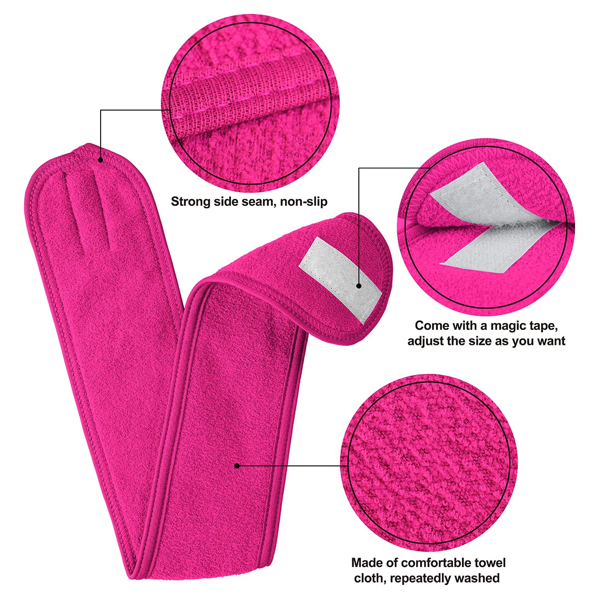 Denfany bandeau microfibre elastique, ajustement sûr et durable pendant l'application maquillage.