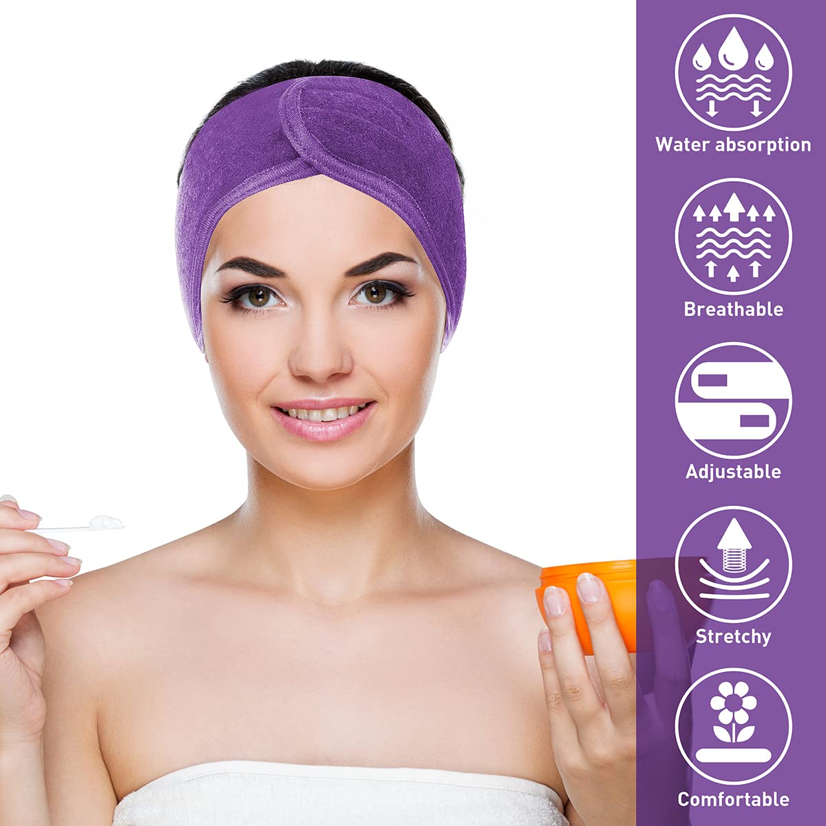 Denfany bandeau spa violet élégant et confortable à porter