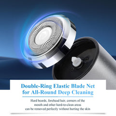 Denir Bonee rasoir électrique avec anneau élastique double pour meilleur contact