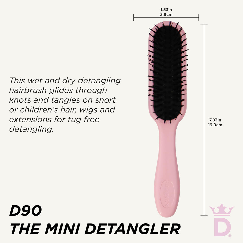 Denman brosse à 5 rangs compacte rose – définition précise des boucles