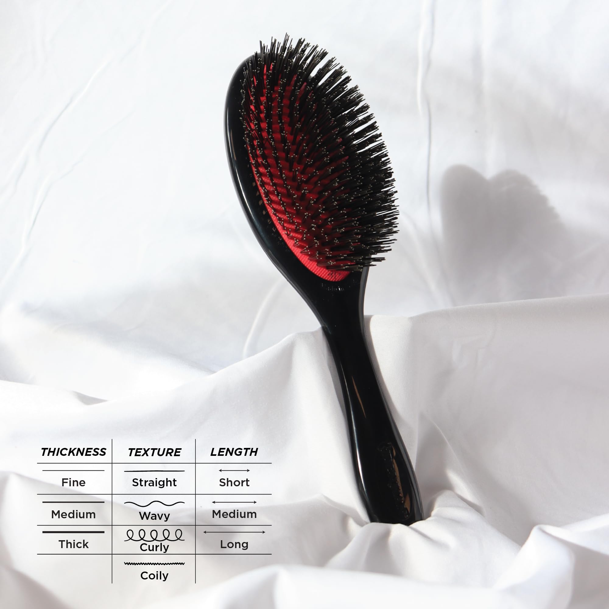 Denman brosse coiffage des queues et boucles, action douce