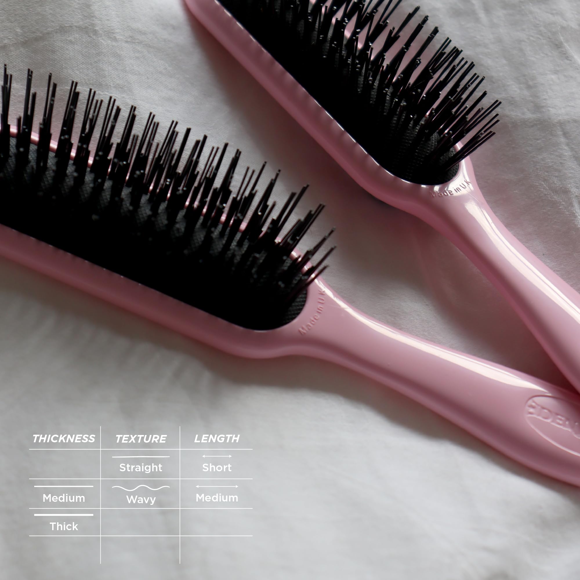 Denman brosse finition cheveux secs rose – brushing net et look poli