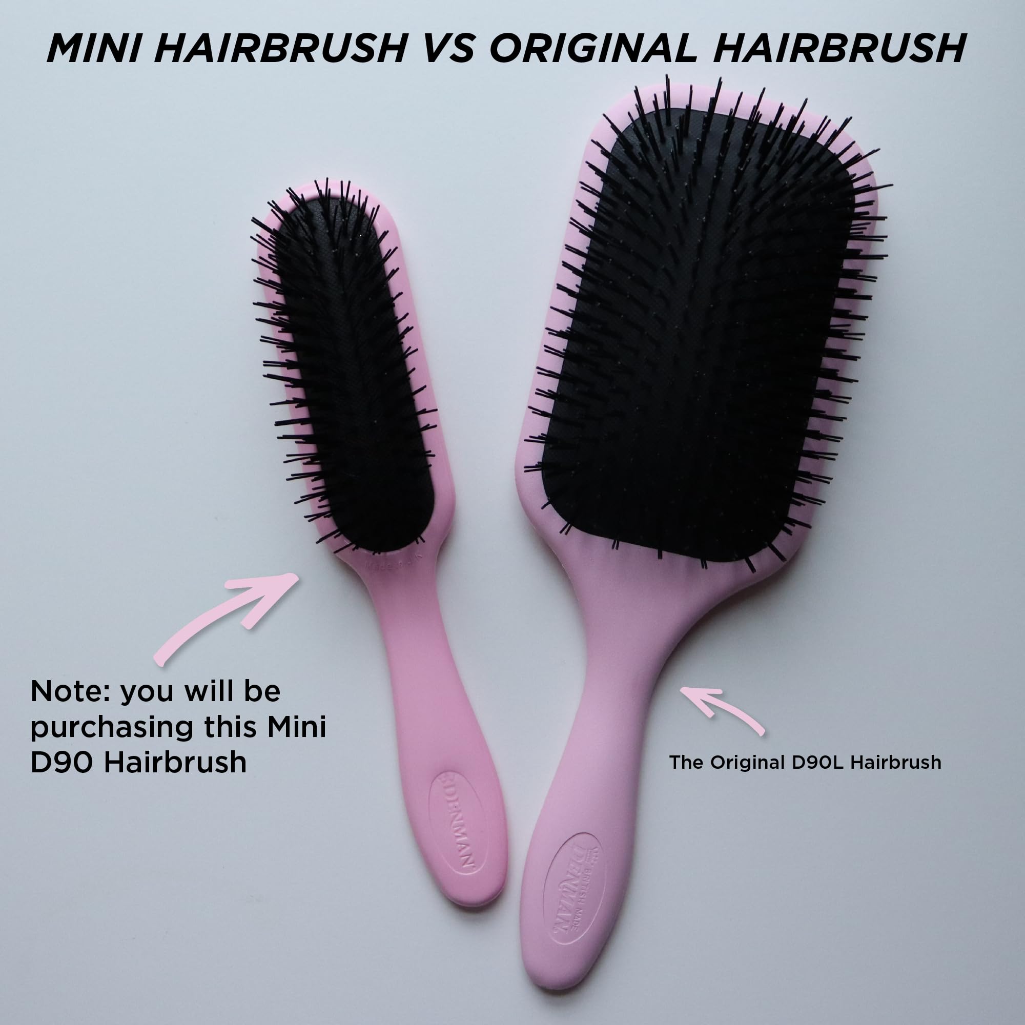 Denman brosse styling boucles rose – améliore forme et volume des boucles