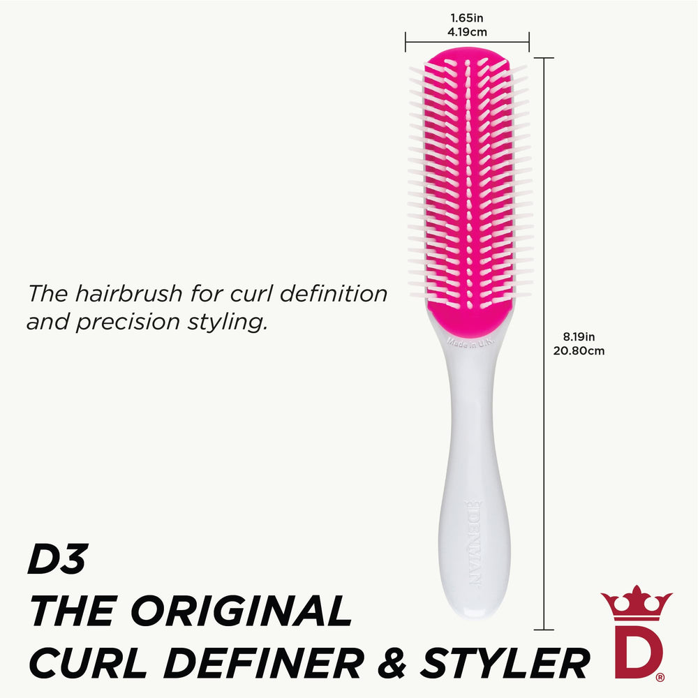 Denman D3, pad anti-stat, prise en main confortable pour un styling précis.