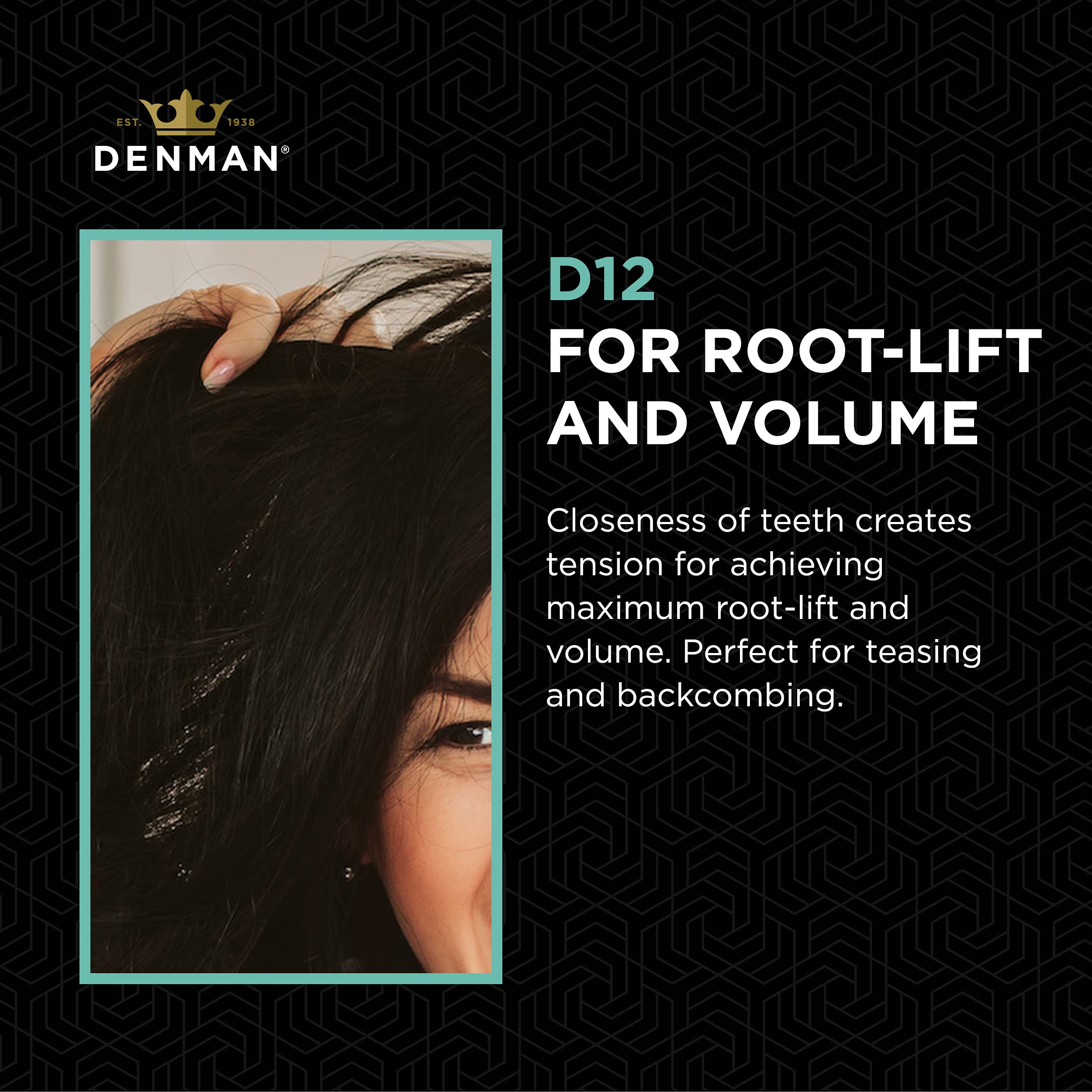 Denman Jack Dean lift des racines et volume — apporte de la présence à la coiffure.