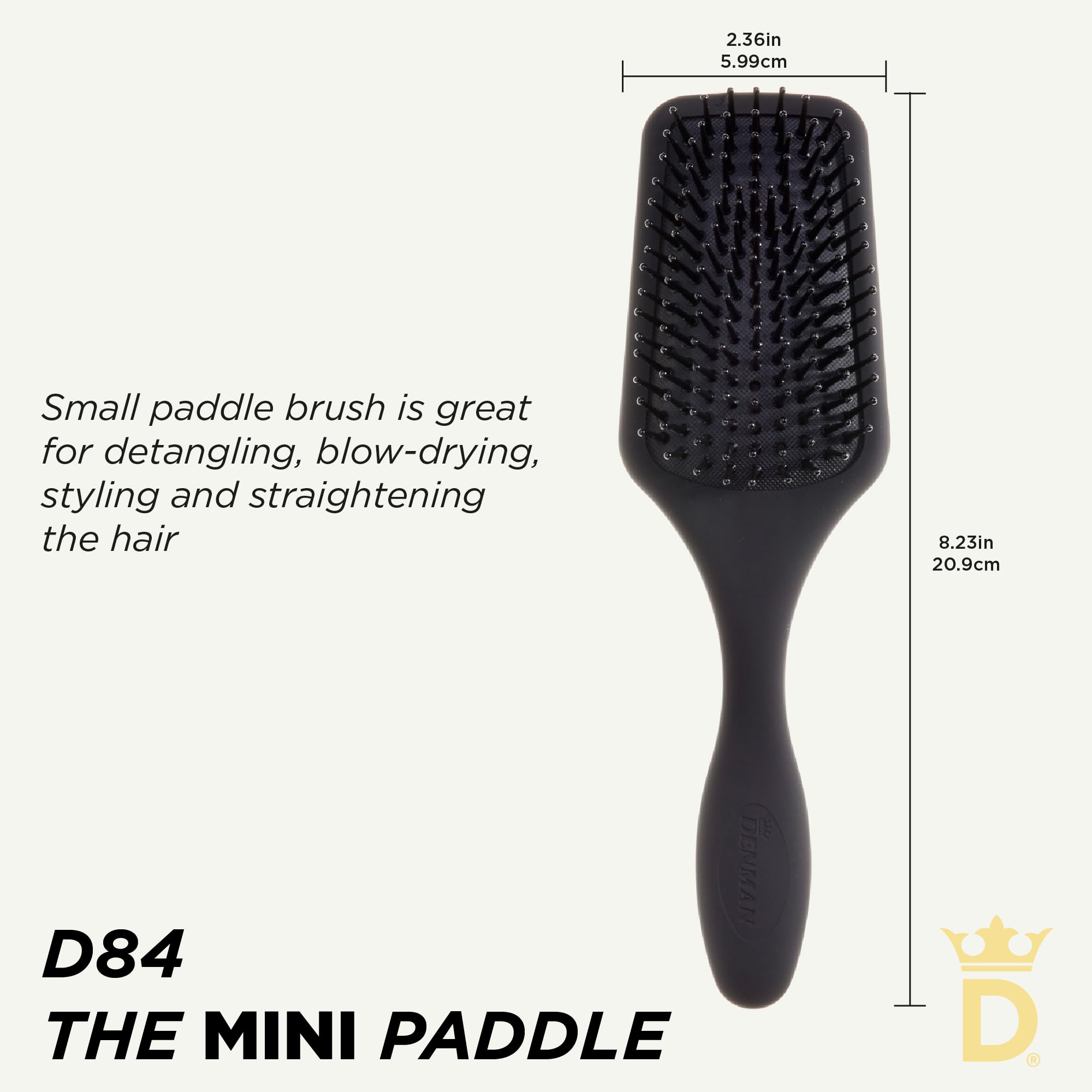 Denman D84 mini brosse brins flexibles pour démêlage sans tiraillement.