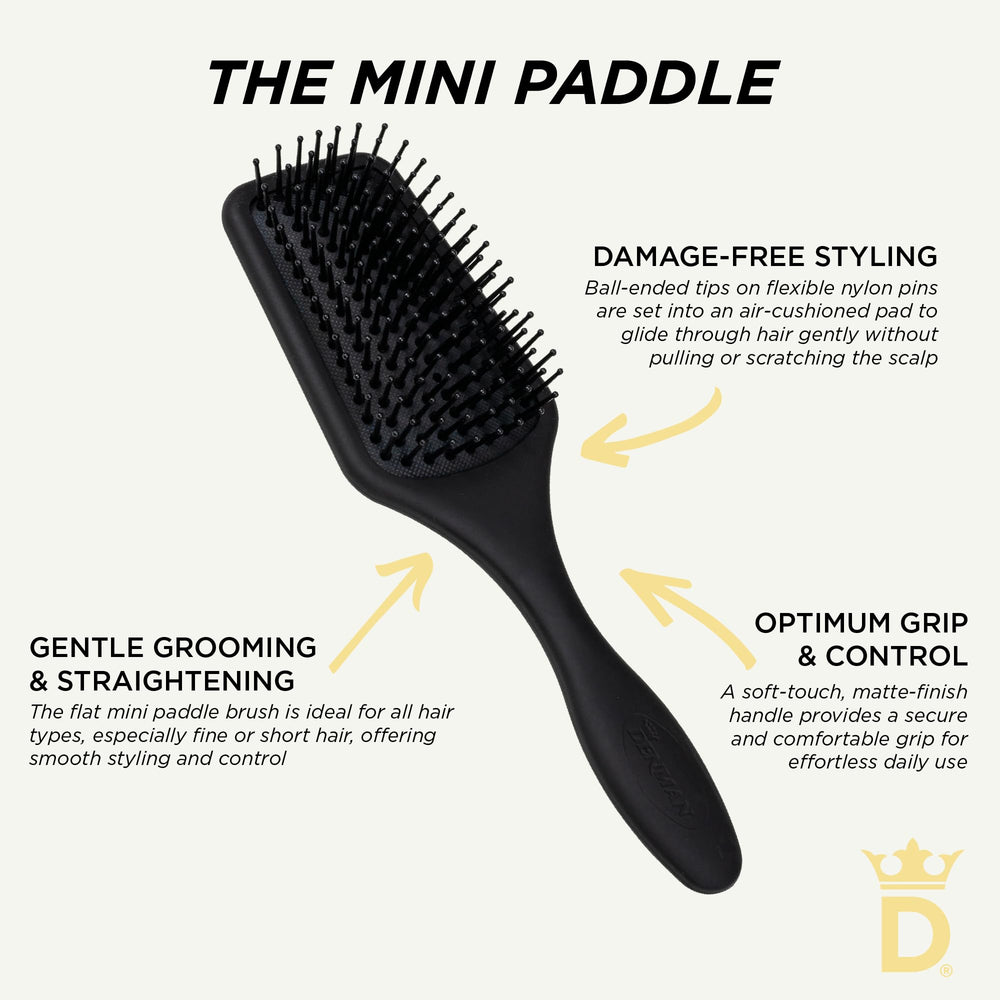 Denman D84 mini brosse poignée confort avec prise en main stable.