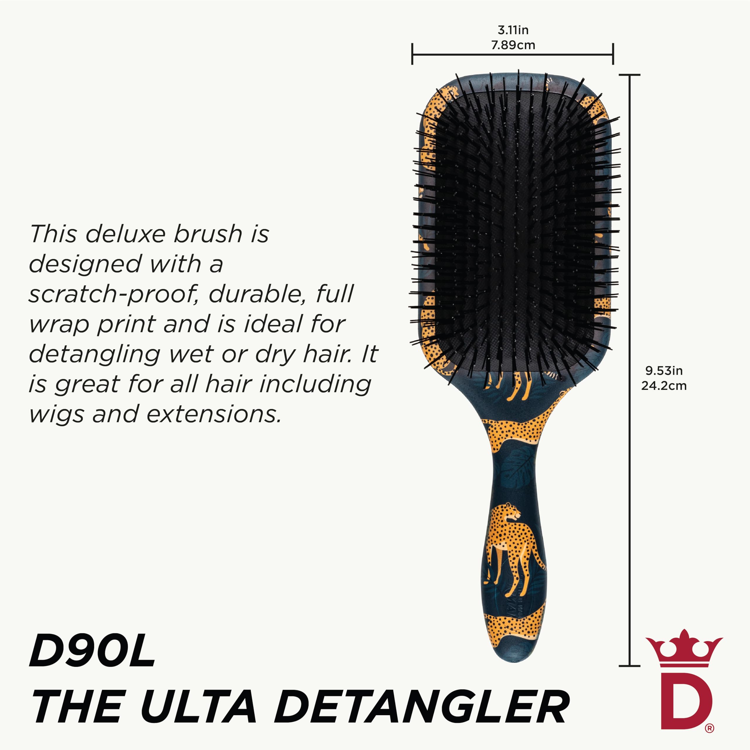 Denman Ultimate Démêlant, pics en nylon souples, démêle sans douleur.