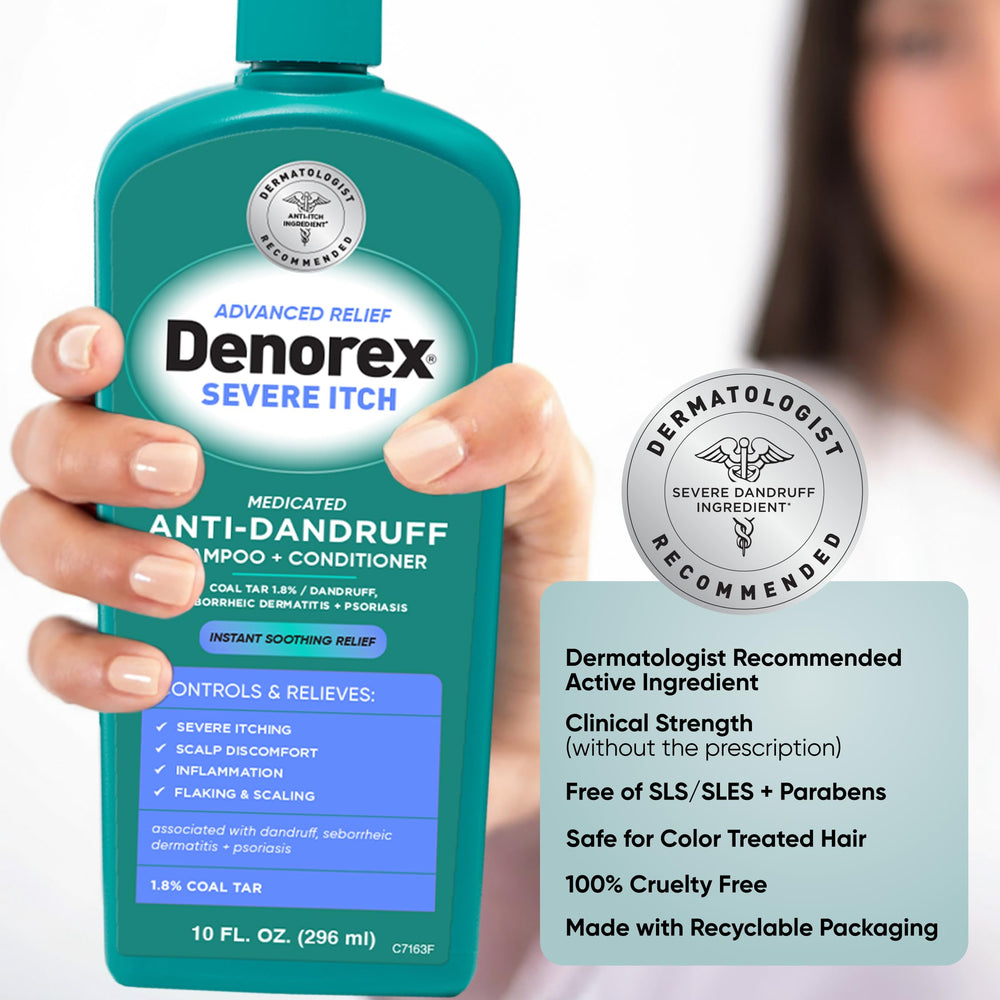 Hair after wash looks soft and hydrated with Denorex Advanced Relief