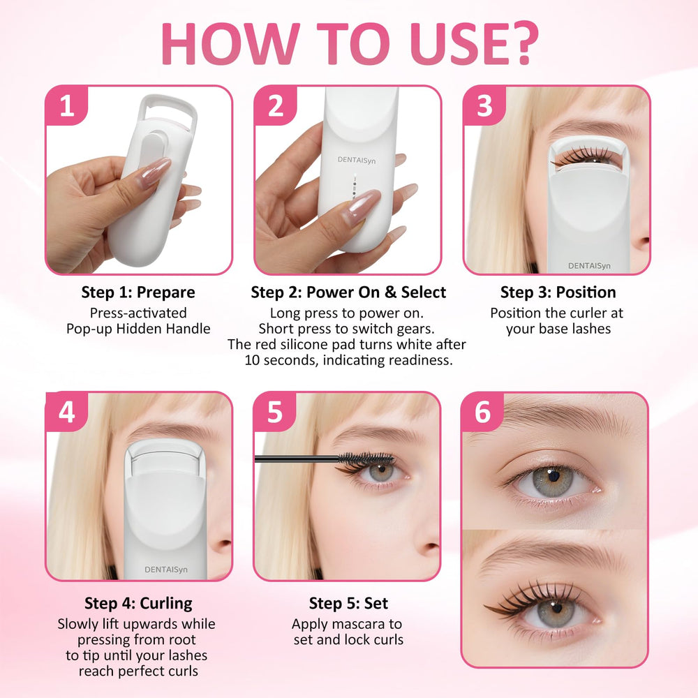 DENTAISyn curleur cils sans mascara, résultat naturel et lifté.