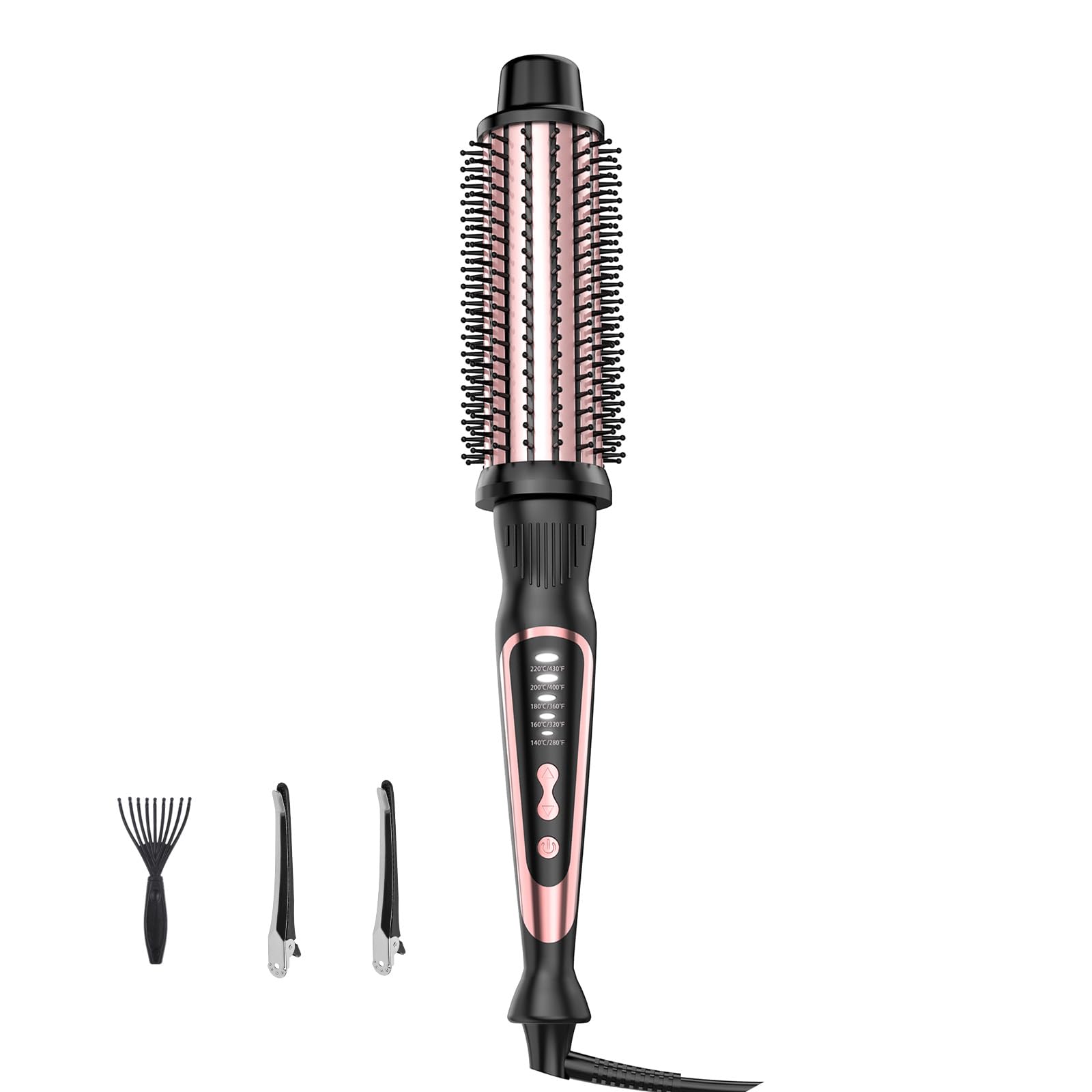 DENVEK brosse thermique rose doré, sécurité d'utilisation et coiffage lisse