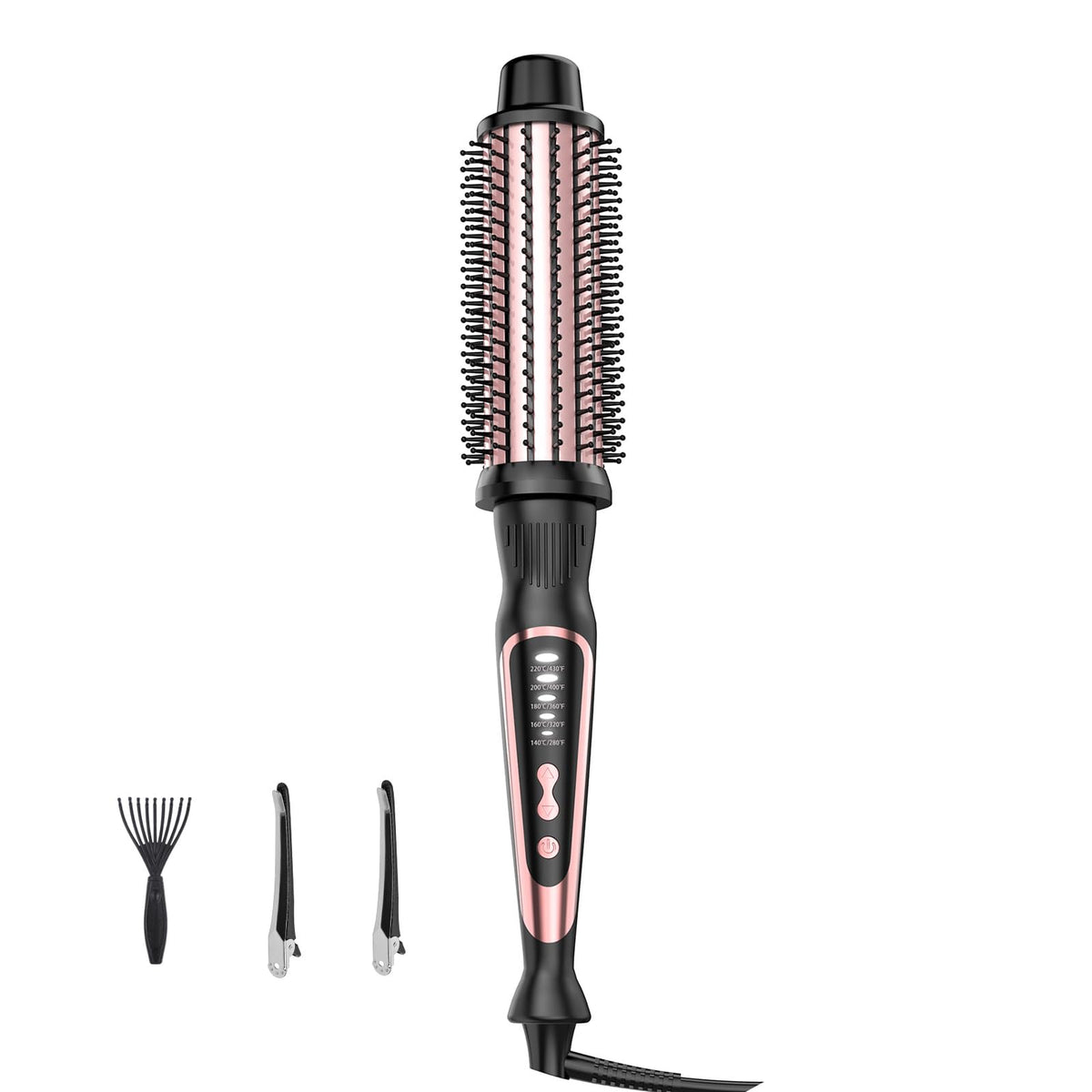DENVEK brosse thermique rose doré, sécurité d'utilisation et coiffage lisse