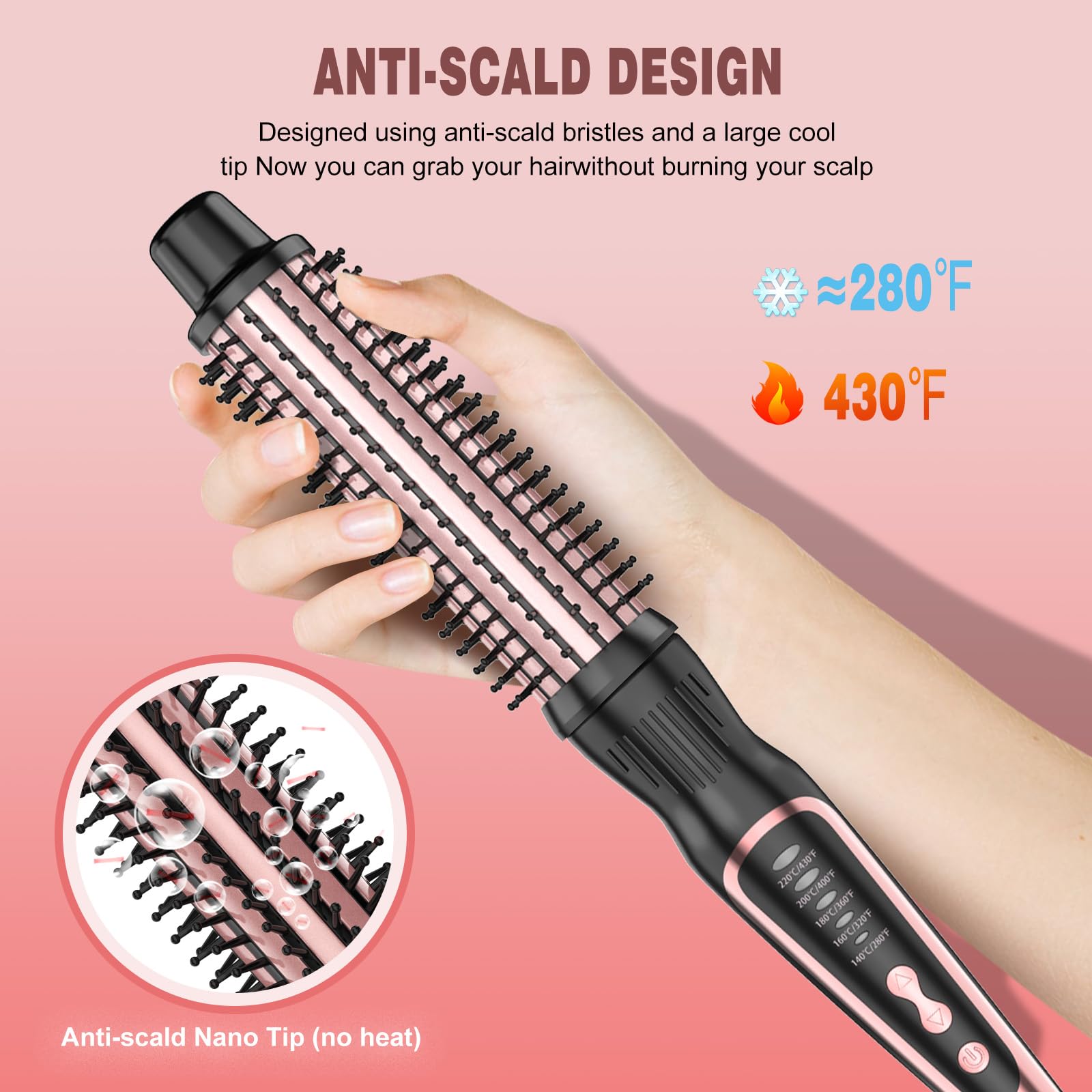 DENVEK brosse ionique, frizz réduit et brillance.