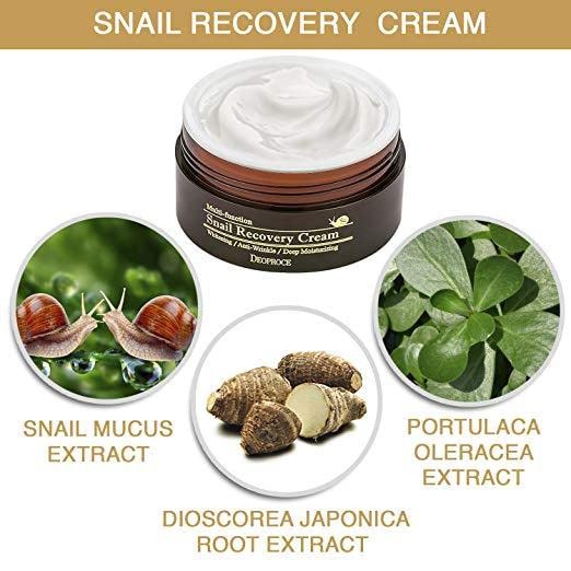 Deoproce snail recovery cream daily-use image suggesting consistent hydration
