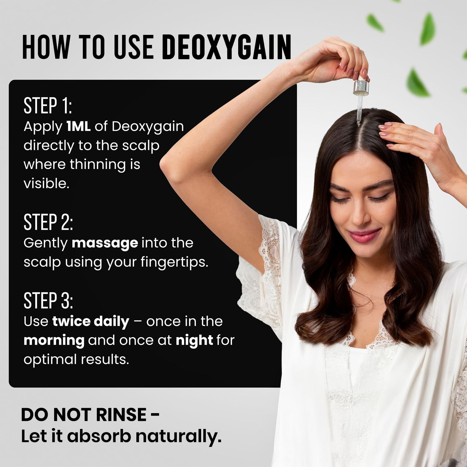 Sérum Deoxygain – Application facile sur le cuir chevelu pour nourrir les follicules.