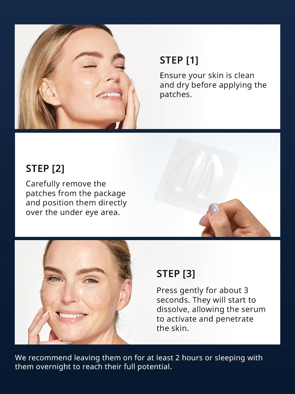 Routine de soin yeux nocturne depology Deepcare pour peau plus satinée.