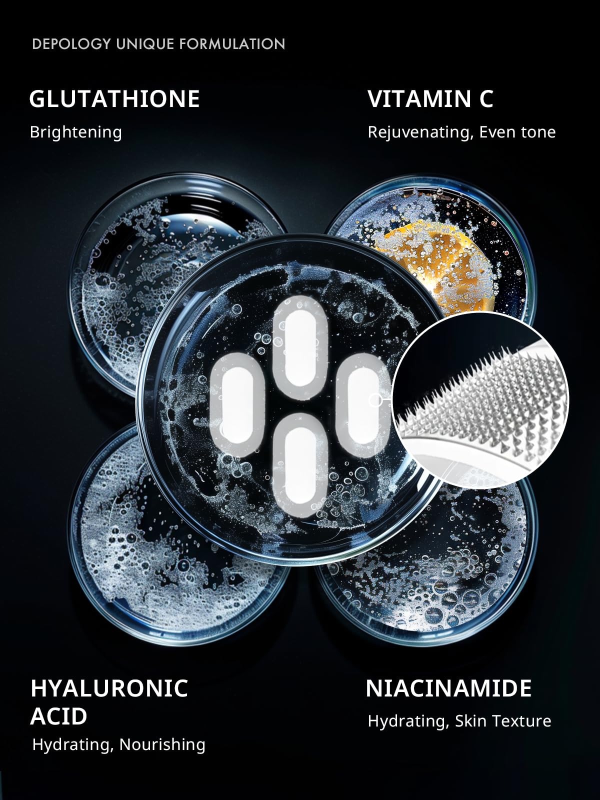Patchs micro-dards depology hydratation-peau, offre une hydratation durable et texture améliorée.