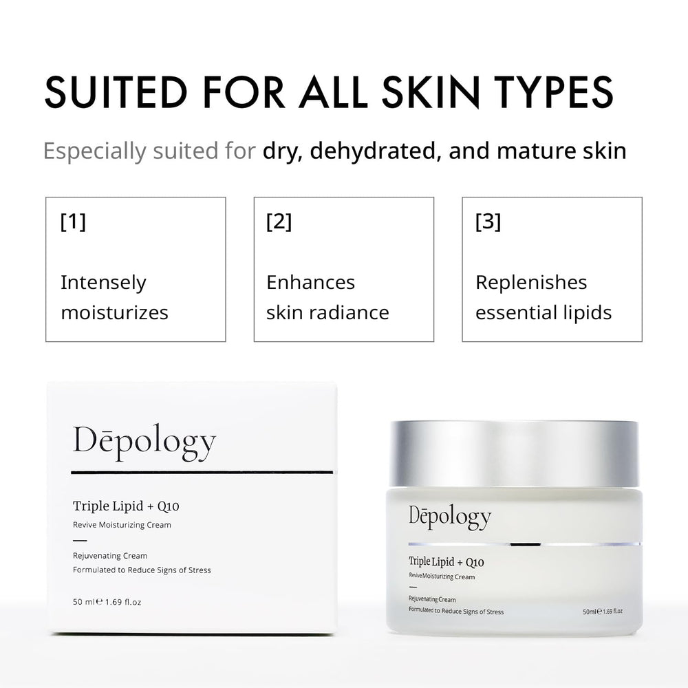 depology Triple Lipid+Q10 Crème Visage Niacinamide pour teint équilibré.