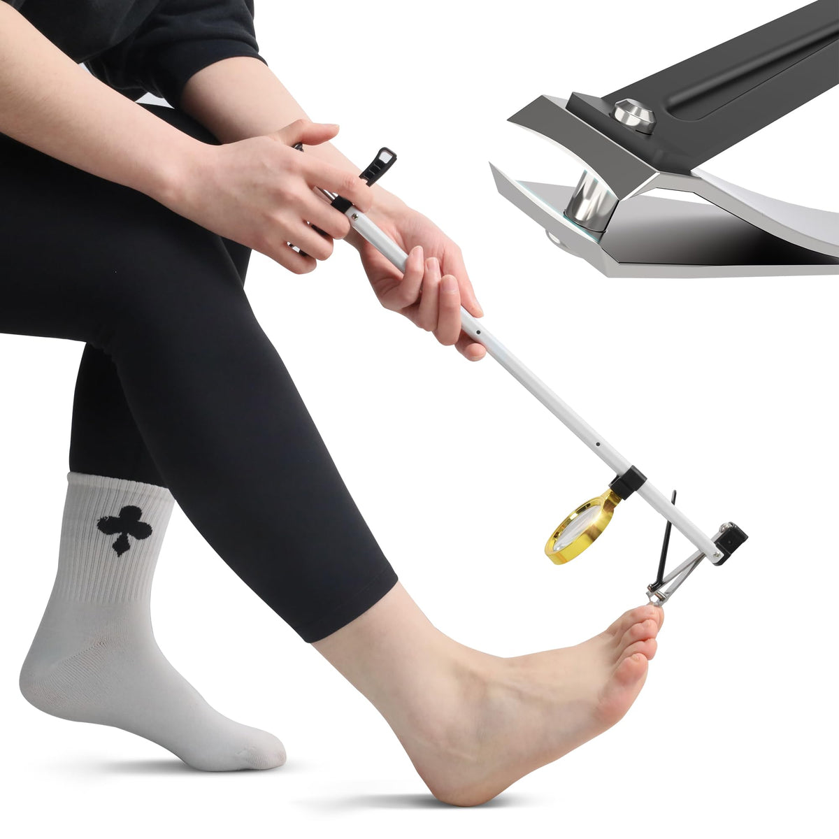 DEPSUNNY coupe-ongles avec poignée longue et ouverture large, pratique pour ongles épais.