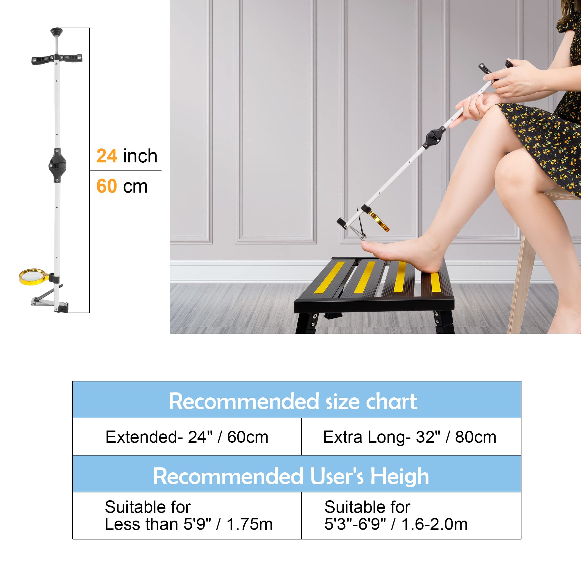 DEPSUNNY poignée allongée en aluminium, légère et durable pour le confort.