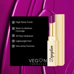 Depuplum DM90 texture crèmeuse sur lèvres, confort toute la journée.