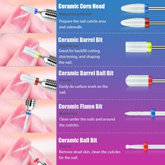 Brocas ceramique Depvko, excellente dissipation de chaleur pour ongles en gel.