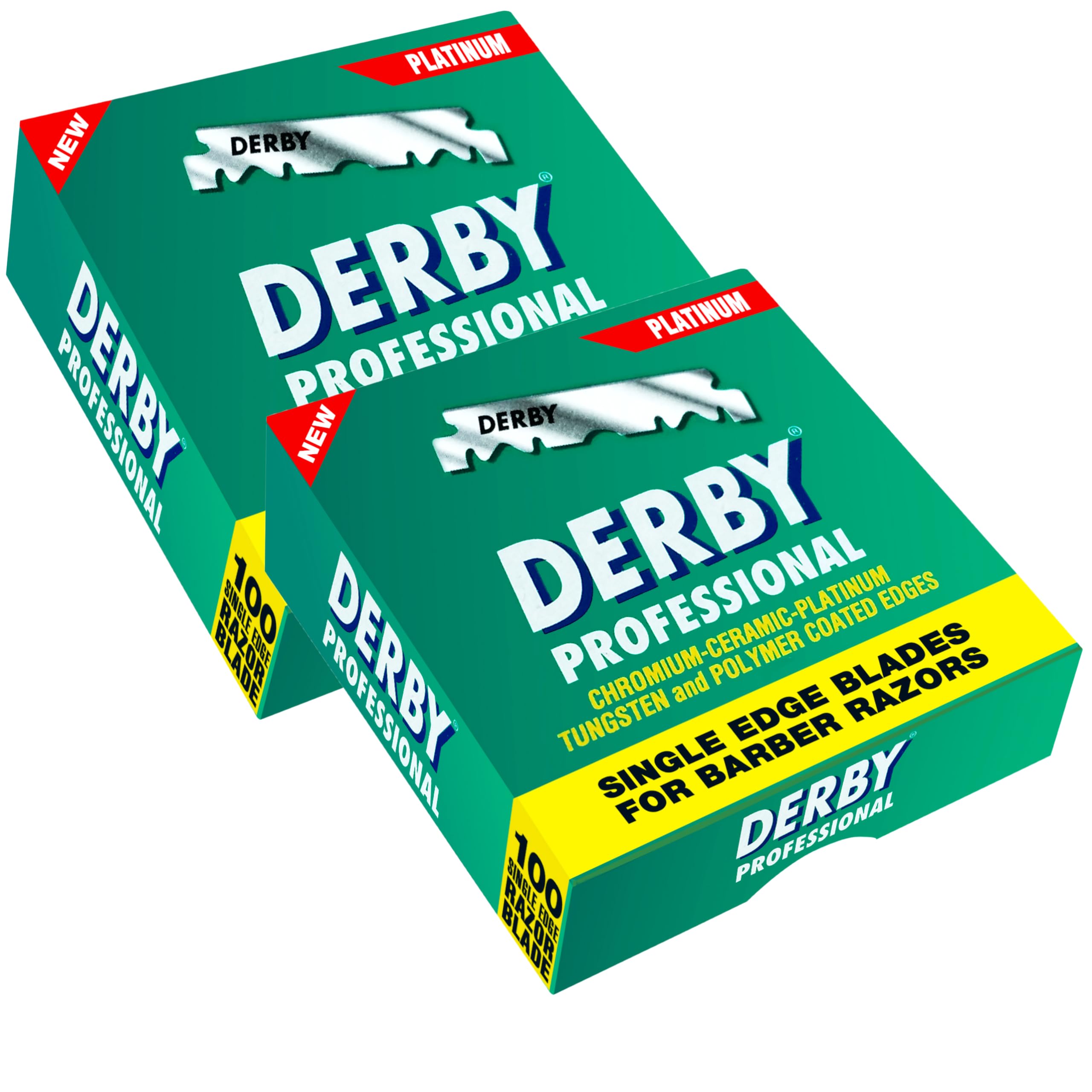 Derby: lames simples pour rasoir droit, durables et faciles à changer en salon.
